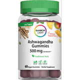 Bottle of Ashwagandha Gummies providing a 500 mg equivalent, with 60 vegan gummies inside.
