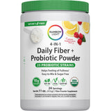 4-IN-1 Daily Fiber + Probiotic Powder, Raspberry Lemon Flavor, 11 oz, with 10g Clear Fiber and 25 Probiotic Strains.