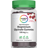 Magnesium Glycinate Gummies, 100 mg per 2, 60 Vegan Gummies, Sour Grape Flavor. Non-GMO, Vegan, Gluten Free.