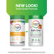 Kid's One Multivitamin 90 Chewable Tablets showing old and new packaging with text 'NEW LOOK! Same Great Formula'.