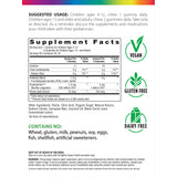 Supplement Facts panel showing ingredients and nutritional information for Probiolicious Gummies.