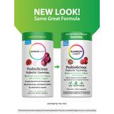 Rainbow Light Probiolicious Probiotic Gummies, 50 count, new packaging next to old, berry flavored.