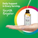An adult hand holds Vitamin D3+K2 as MK-7 liquid drops with a dropper dispensing a yellow liquid onto the palm.