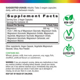 Supplement Facts for Magnesium 10 Complex 90 Veg Capsules, detailing nutritional information.