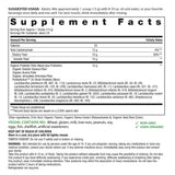 Supplement Facts for 10G Fiber Organic Probiotic Powder Rasp Lemon 11.11oz container shown.
