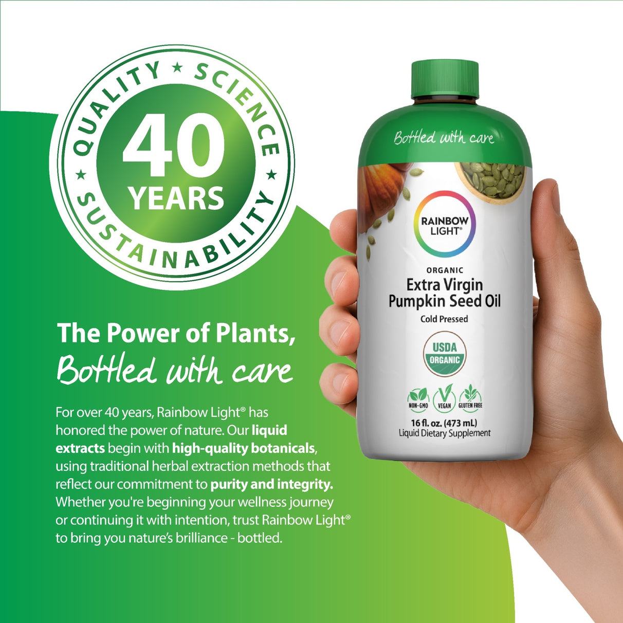 Organic Extra Virgin Pumpkin Seed Oil, Cold Pressed, 16 fl. oz. (473 mL) Liquid Dietary Supplement bottle.