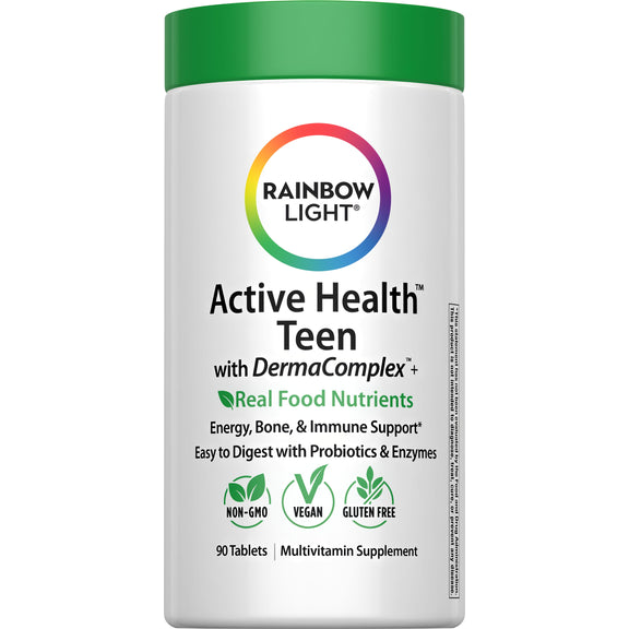 Active Health Teen with DermaComplex + Real Food Nutrients, 90 Vegan Caplets