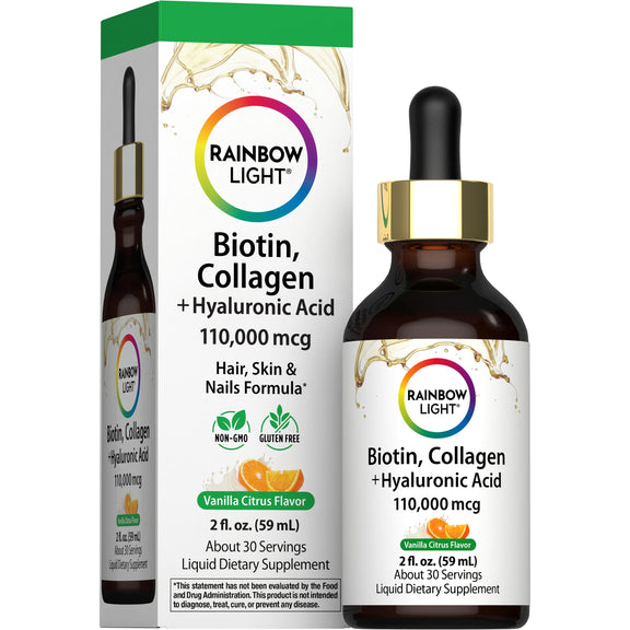 Biotin Collagen + Hyaluronic Acid Vanilla Citrus Flavor, 2 fl oz (59 mL) Liquid