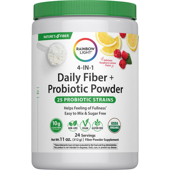Daily Fiber + Probiotic Powder Delicious Raspberry Lemon Flavor, 11 oz. (312 g) Powder