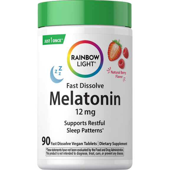 Melatonin 12 mg Natural Berry Flavor, 90 Fast Dissolve Tablets